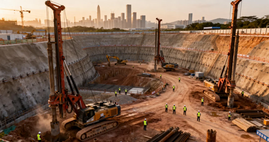 深圳坪山新区基坑支护工程 华筑天下高压旋喷桩 + 预应力锚索技术应用.png