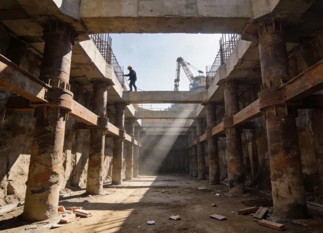 聚焦于华筑天下建筑工程高压旋喷桩重塑地基的作业场景