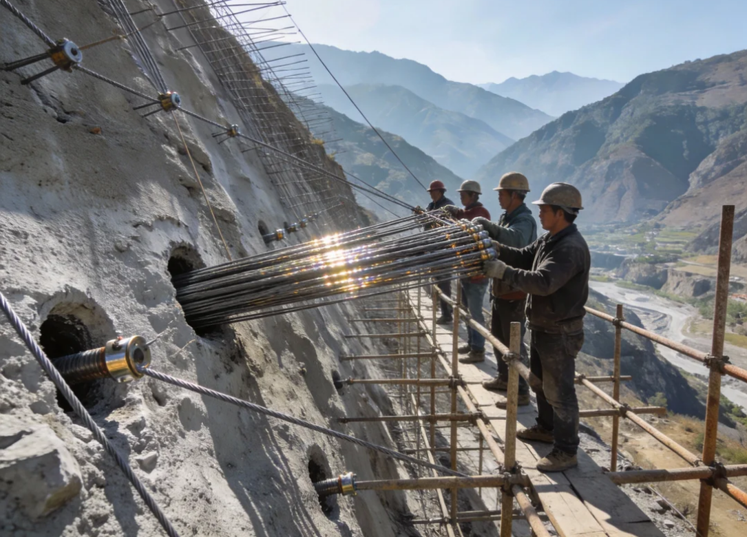 体现华筑天下成功-隧道洞口段，锚索对围岩的加固效果