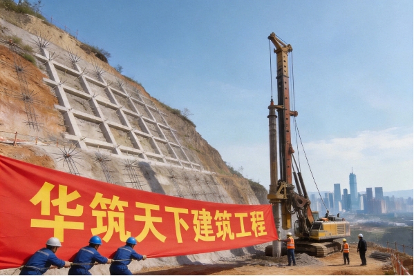 华筑天下 边坡支护 基坑支护 桩基处理 大湾区护坡工程施工实景