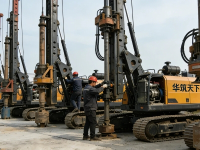 华筑天下建筑工程公司机械设备团队照，旋挖钻机高压旋喷桩机操作.jpg
